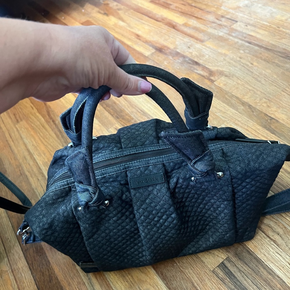 Vera Bradley Denim Blue Hadley Satchel with a Crossbody Strap - Picture 5 of 11